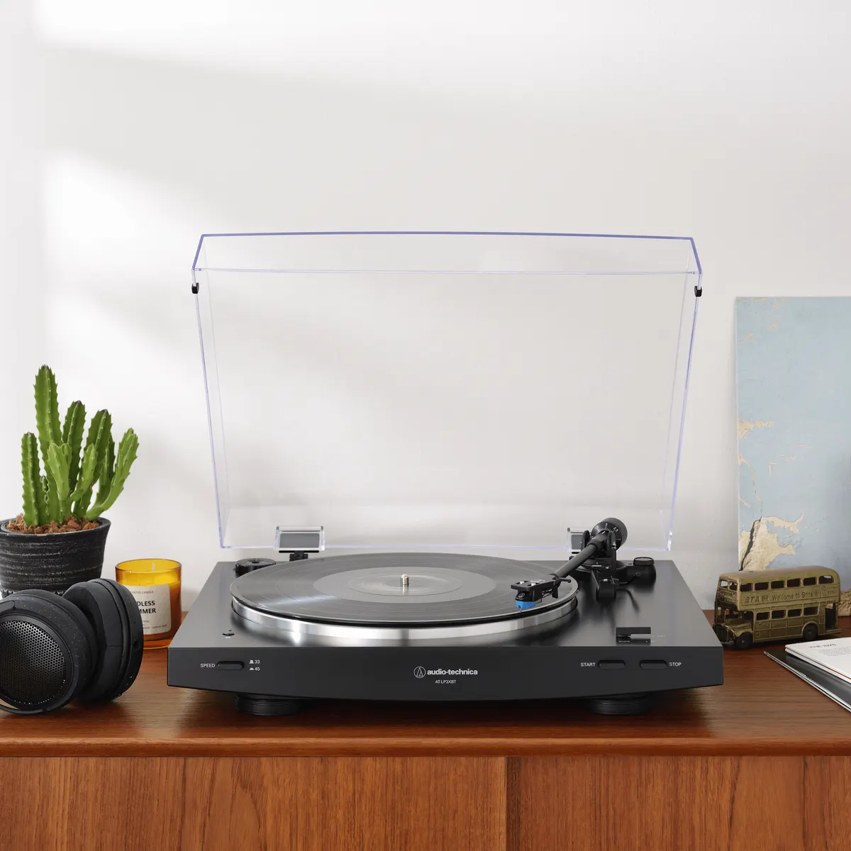 AT-LP3XBT Automatic Belt-Drive Turntable, lifestyle view at Toma Audio