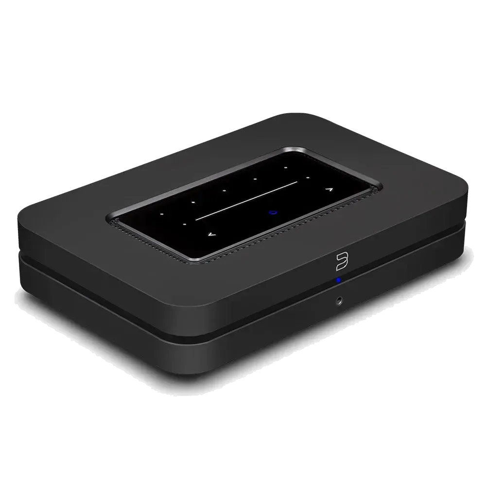 Bluesound NODE, black three-quarter top view at Toma Audio