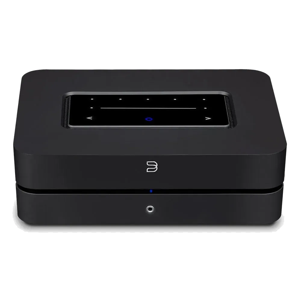 Bluesound POWERNODE, black front top view at Toma Audio