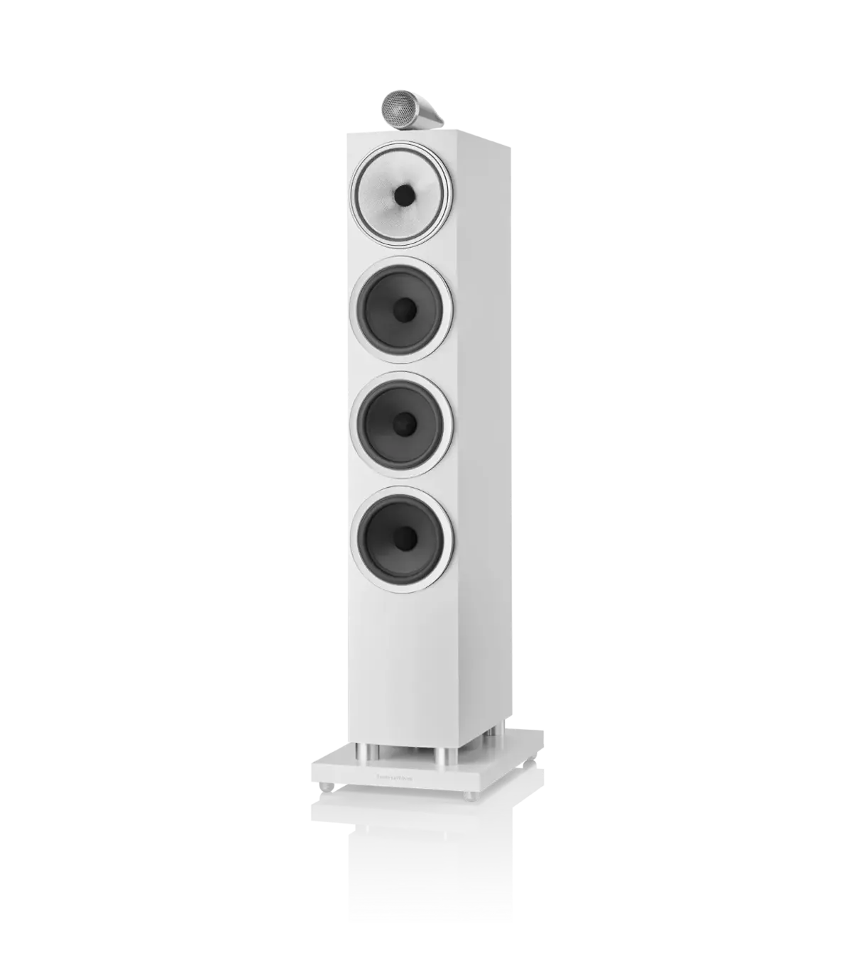 Bowers & Wilkins 702 S3 in Satin White, front view at Toma Audio
