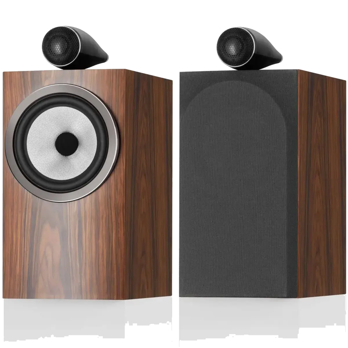 Bowers & Wilkins 705 S3 in Mocha, paired front and rear view at Toma Audio