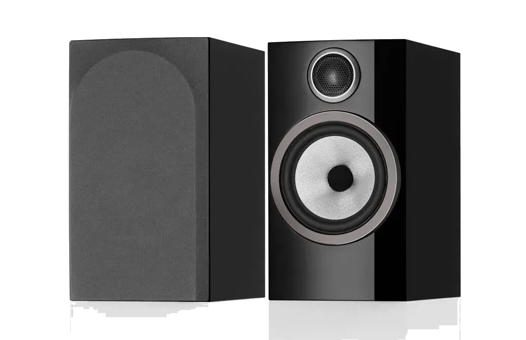 Bowers & Wilkins 706 S3 in Gloss Black, paired front and rear view at Toma Audio
