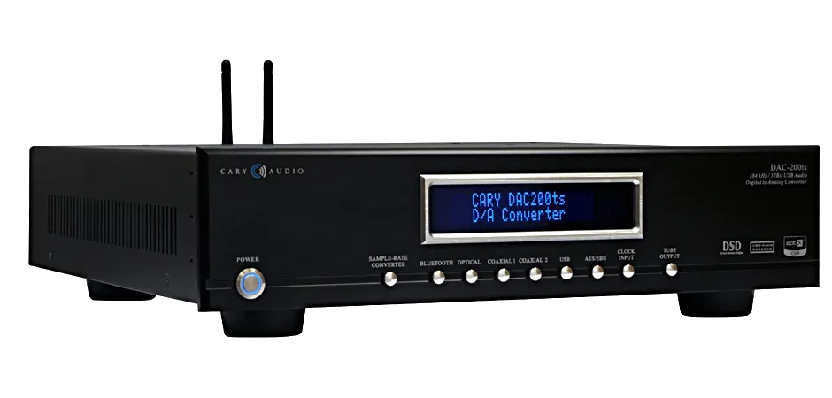 Cary Audio DAC-200ts Digital to Analog Converter - [DAC USB-PC BT], black left view at Toma Audio