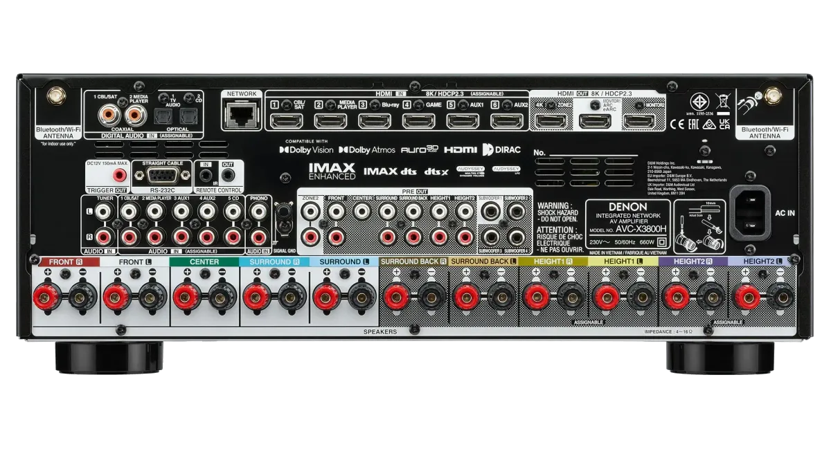 Denon AVC-X3800H Surround Sound Receiver - [9.4x105W 8K BT Wi-Fi HEOS USB Phono], AVCX3800H Gallery 4 at Toma Audio