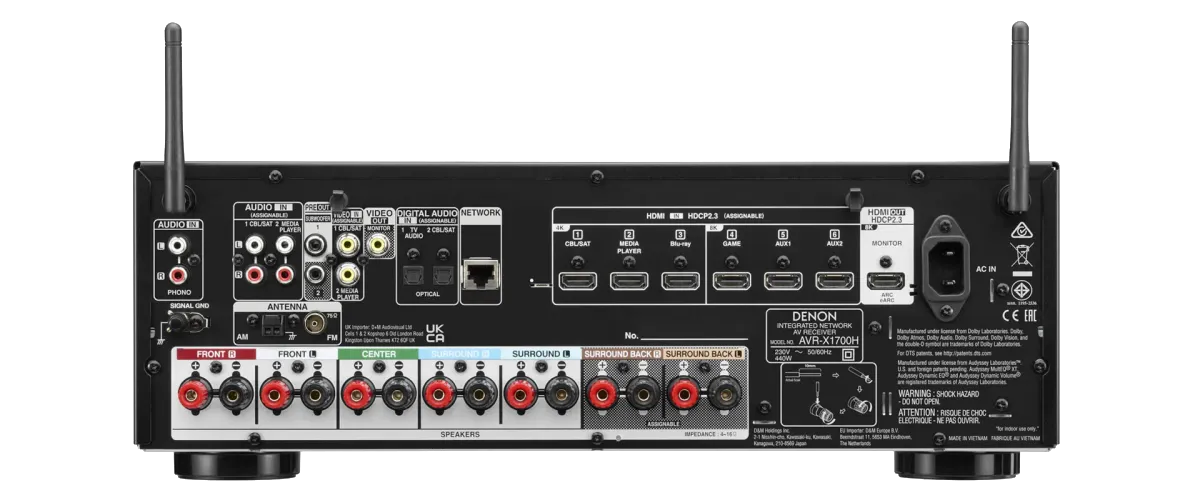 Denon AVR-X1700H Surround Sound Receiver - [7.2x80W 8K BT Wi-Fi HEOS USB Phono], D AVR X1700H E2 E1c StudioB  A279dcaf 3960 48a9 82fb 1c337af6b8bf at Toma Audio