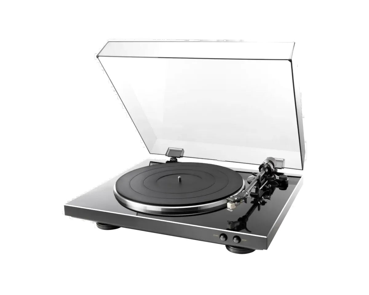 Denon DP-300F Fully Automatic Turntable - [LP Auto Phono], 151007 DP300F BK E2 Cover R at Toma Audio