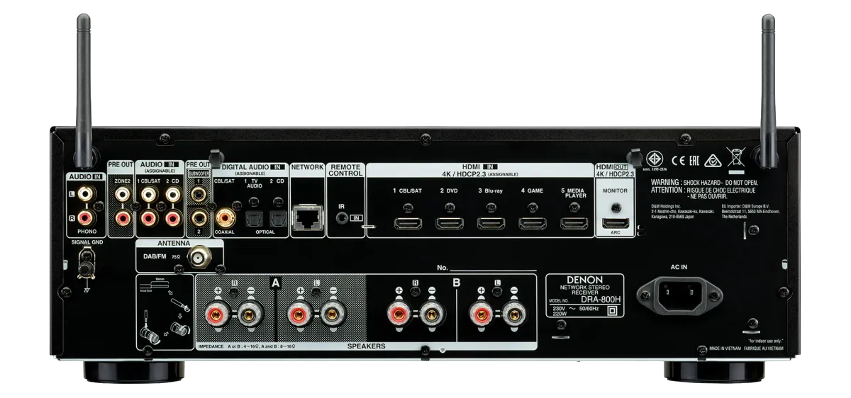 Denon DRA-800H Stereo Receiver - [2x100W BT Wi-Fi HEOS DAC USB Phono Tuner HDMI], D SDA 800H Gallery 6 at Toma Audio