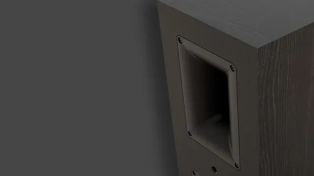 Klipsch RP-500M II - [2-way Horn 5.25"], RP 500M II Closeup Of Rear Tractrix Port at Toma Audio