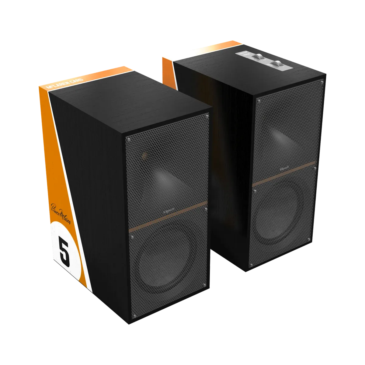 Klipsch The Nines McLaren Edition - [2x120W BT DAC USB-PC Phono HDMI], Nines McLaren Hero 1 Grille On at Toma Audio