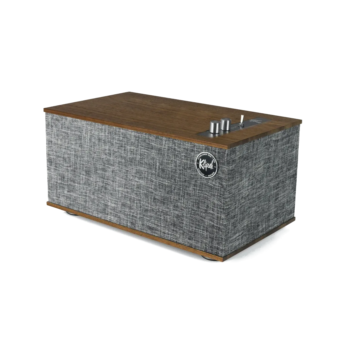 Klipsch The Three II Media Player - [2-Way BT Phono USB-PC], The Three II Walnut Angle at Toma Audio