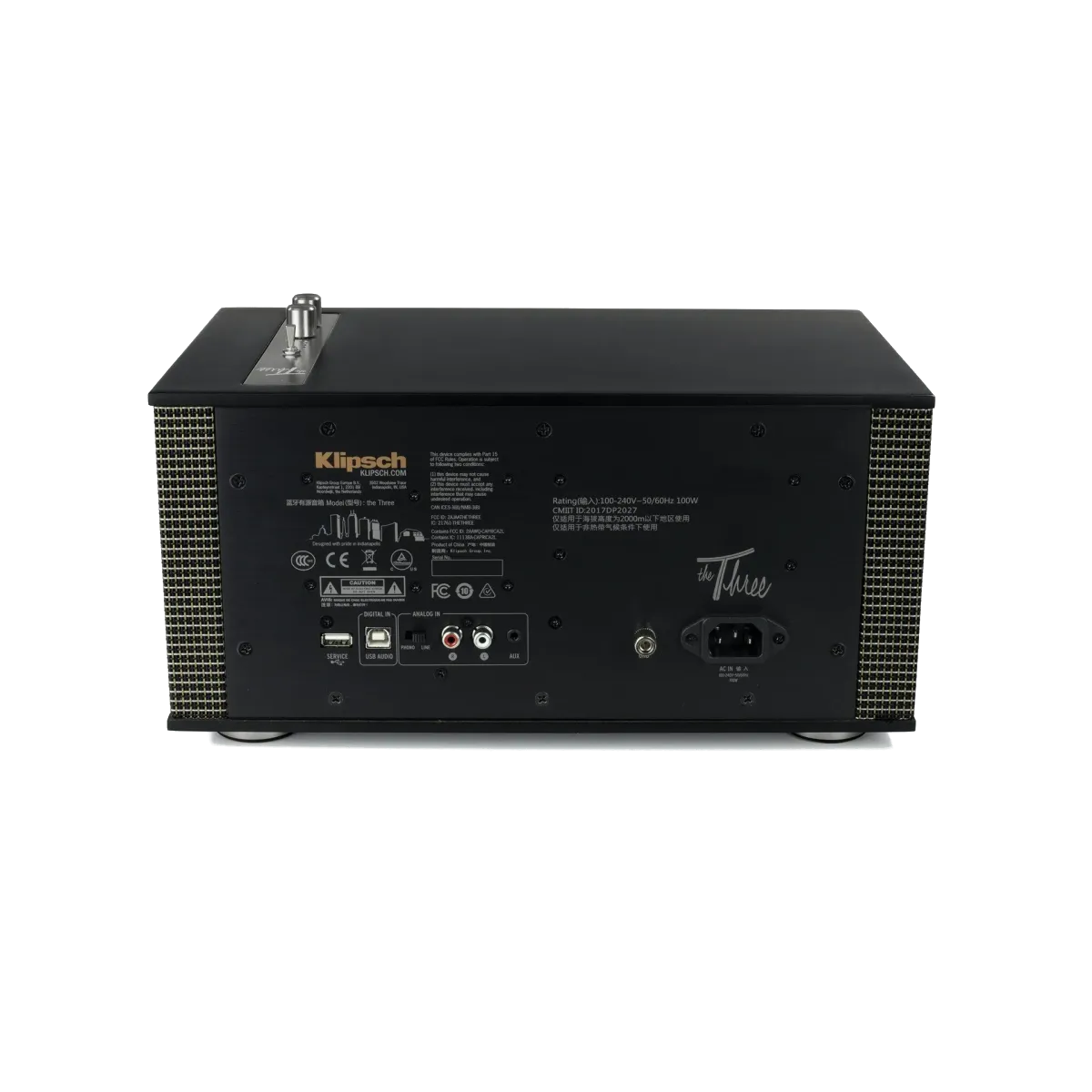 Klipsch The Three II Media Player - [2-Way BT Phono USB-PC], The Three II Matte Black Back at Toma Audio