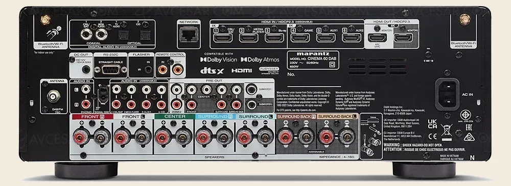 Marantz CINEMA 60, rear panel at Toma Audio