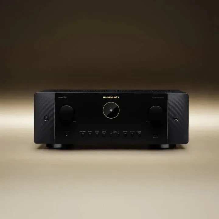 Marantz CINEMA 60, black receiver in a listening room at Toma Audio