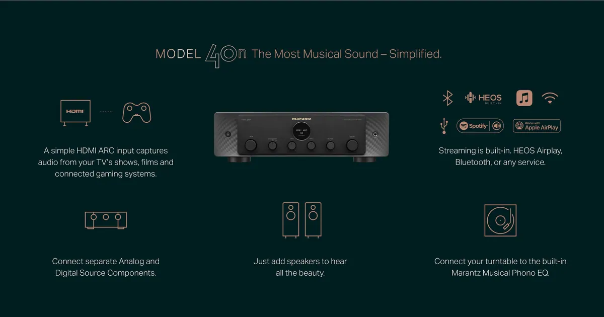 Marantz Model 40n integrated streaming amplifier features at Toma Audio