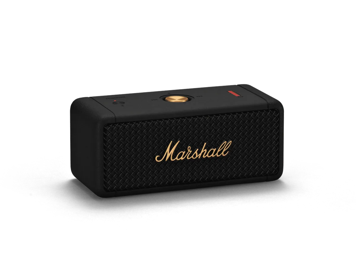 Marshall Emberton Media Player - [Portable BT], POS Emberton High Res 1 BlacknBrass at Toma Audio