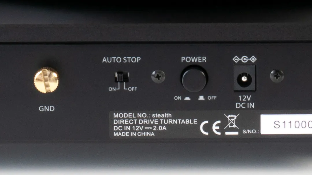 Music Hall stealth Semi-Automatic Direct-Drive Turntable - [LP], auto-stop detail at Toma Audio