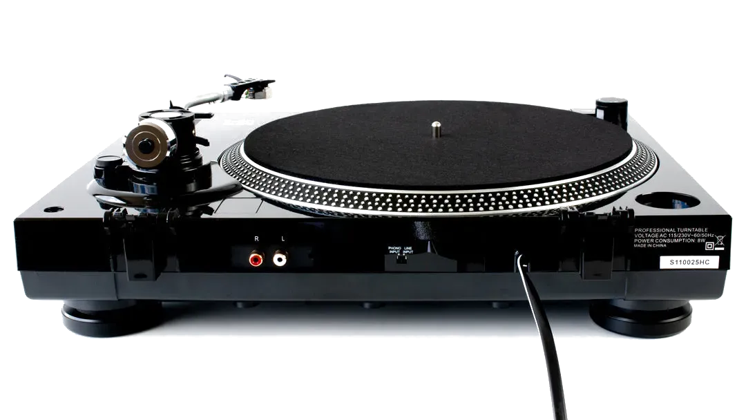 Music Hall US 1 Manual Turntable - [LP Manual Phono], rear view at Toma Audio