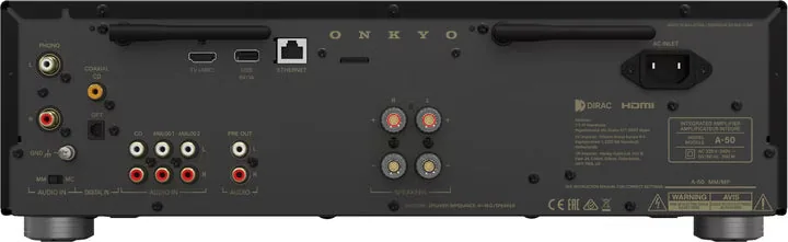 Onkyo Premium Icon Series A-50 Streaming Amplifier, A 50 Rear at Toma Audio