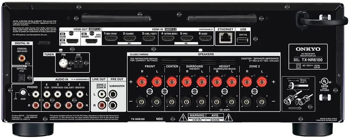 Onkyo TXNR6100 7.2 THX Certified Surround Receiver, 6109ARAR7sL. AC SL1116 at Toma Audio