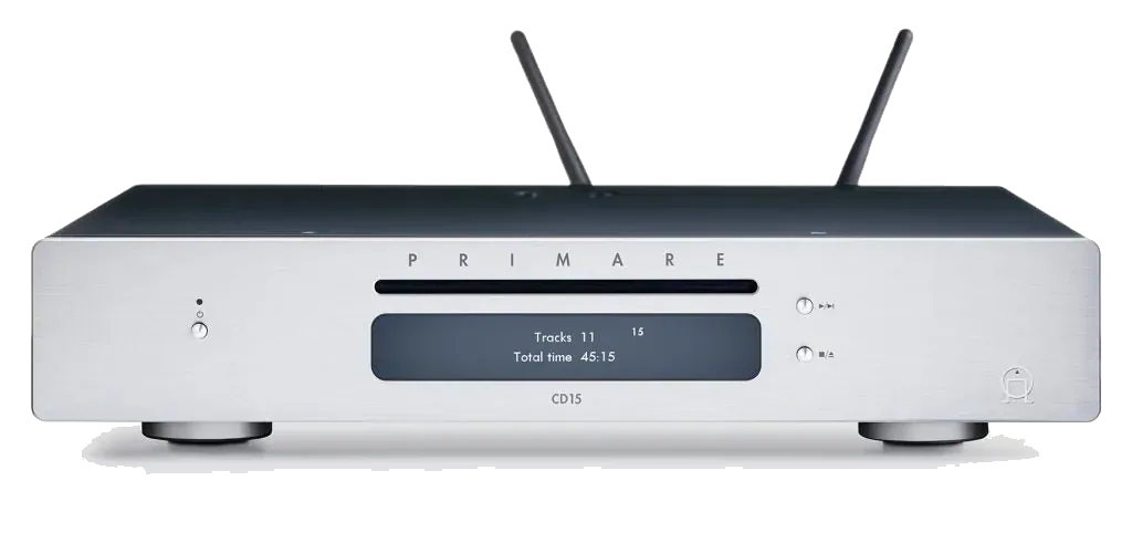 Primare CD15 Prisma CD Streamer - [CD DAC Wi-Fi BT], Primare Cd15 Prisma Cd And Network Player Front Titanium at Toma Audio