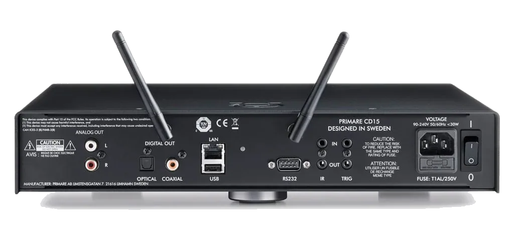 Primare CD15 Prisma CD Streamer - [CD DAC Wi-Fi BT], Primare Cd15 Prisma Cd And Network Player Back at Toma Audio