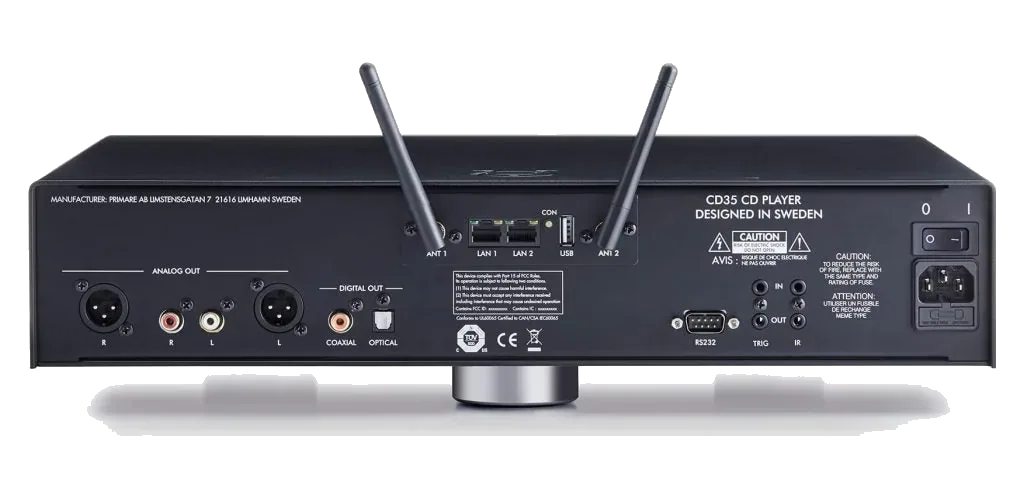 Primare CD35 Prisma CD Streamer - [CD DAC Wi-Fi BT], Primare Cd35 Prisma Cd And Network Player Back at Toma Audio