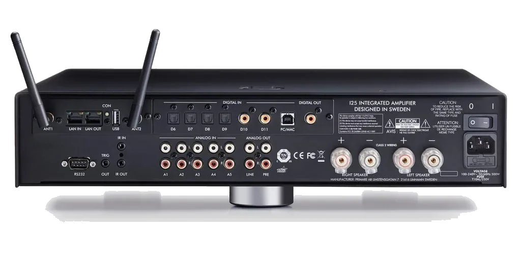 Primare I25 Prisma - [2x100W DAC Wi-Fi BT], Primare I25 Prisma Modular Integrated Amplifier And Network Player Back at Toma Audio