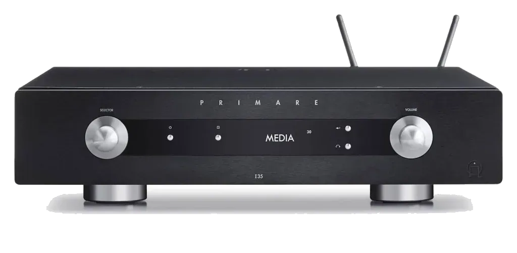Primare I35 Prisma - [2x150W DAC Wi-Fi BT], Primare I35 Prisma Modular Integrated Amplifier And Network Player Front Black at Toma Audio