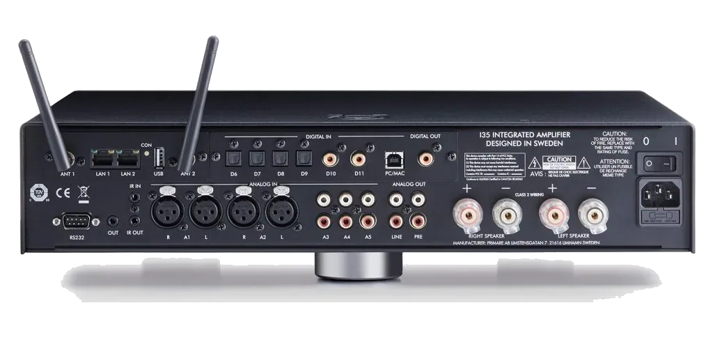 Primare I35 Prisma - [2x150W DAC Wi-Fi BT], Primare I35 Prisma Modular Integrated Amplifier And Network Player Back at Toma Audio